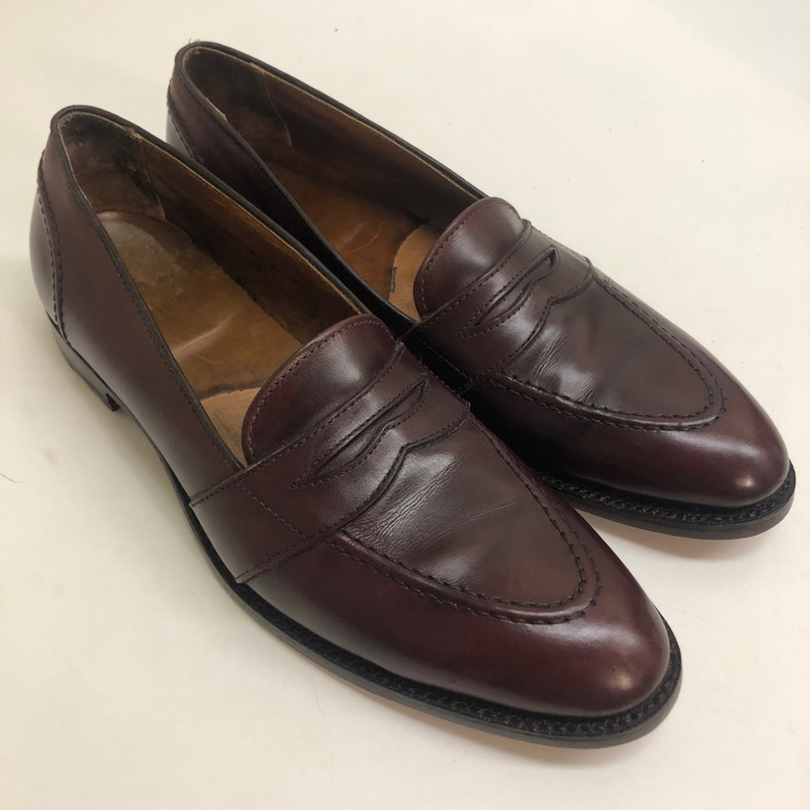 New Heels + Soles Alden 683 Penny Loafer Full Strap Burgundy Calf 11.5 Narrow
